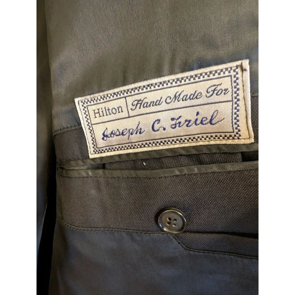 Hilton Mens Black Suit Made In Italy